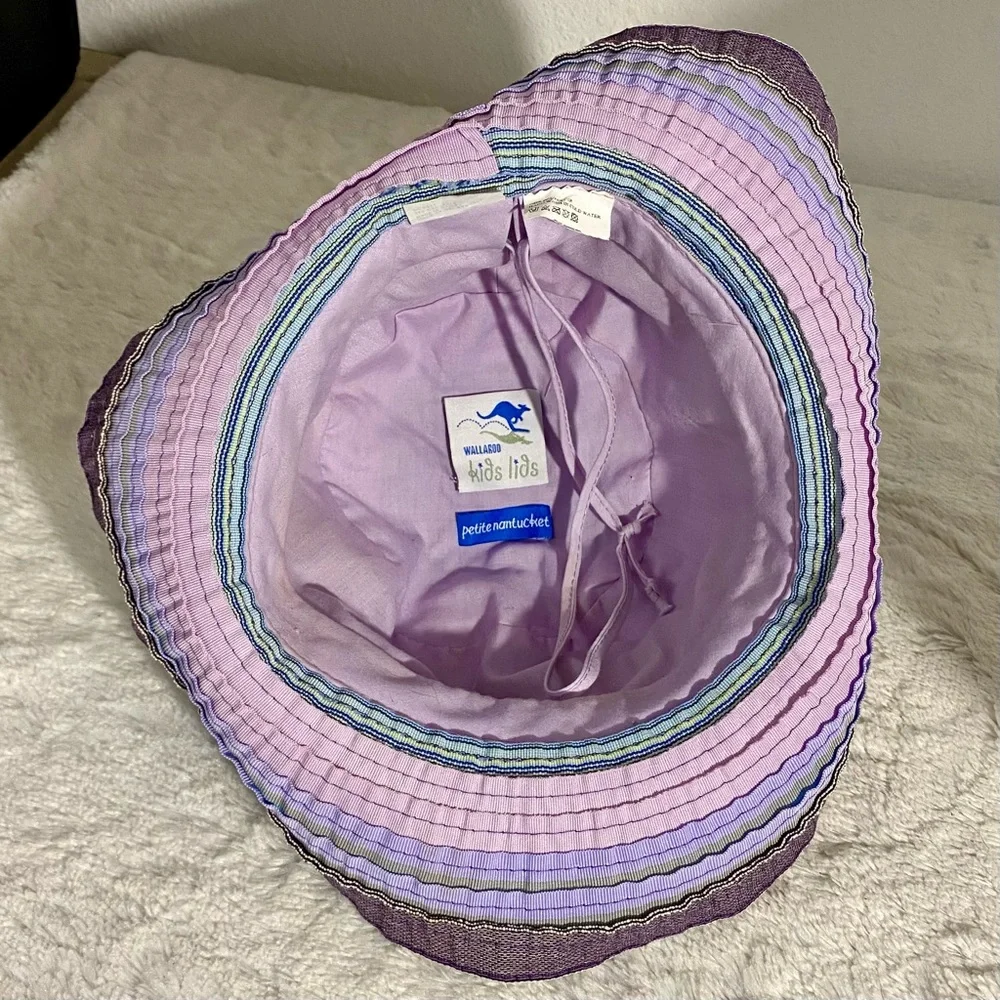 Wallaroo Kids Multicolor Striped Petite Nantucket Sun Hat Drawstring Adjustable